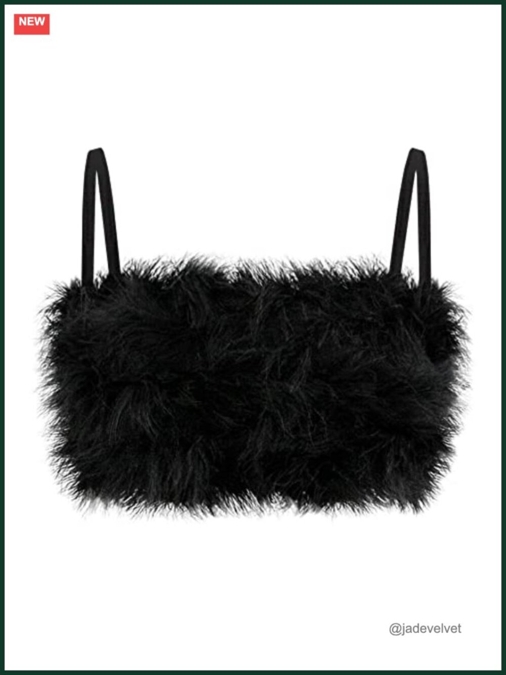 Faux Fur Crop Top Spaghetti Strap Backless Cami Rave Concert